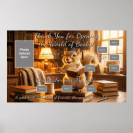 Cozy Library Squirrel Teacher Appreciation Poster