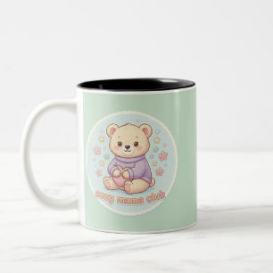 Cozy Mama Club Söt Teddybjörn Design Två-Tonad Mugg