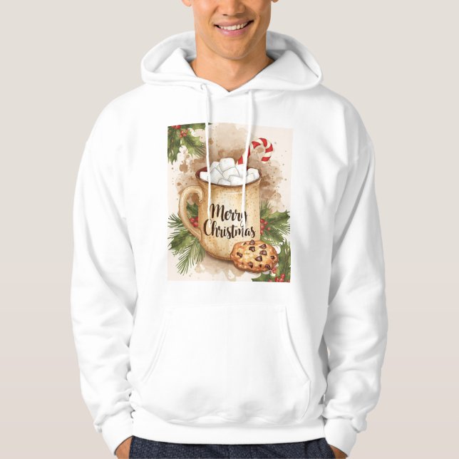 Cozy merry C\hristmas holly cookie warm festive Hoodie (Framsida)