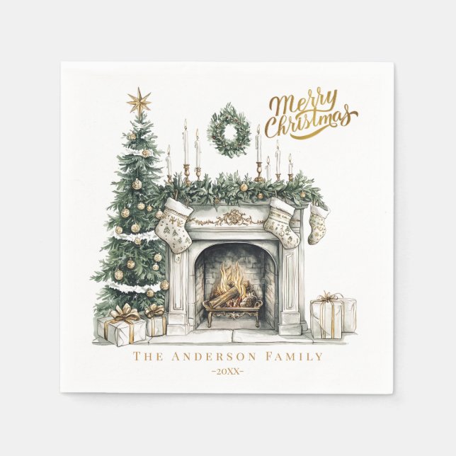 Cozy Merry Christmas Winter Napkins Pappersservett (Framsidan)