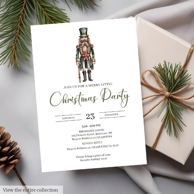 Cozy Minimal Neutral Earthy Rustic Watercolor Xmas Inbjudningar (Cozy Minimal Neutral Earthy Rustic Watercolor Christmas Party)