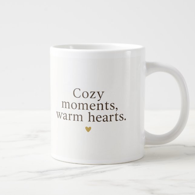 Cozy Moments, Warm Hearts | Minimalist Christmas Jumbo Mugg (Höger)