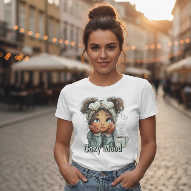 Cozy Mood Cute Winter Girl Women’s T-Shirt (Skapare uppladdad)