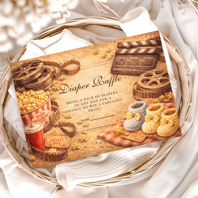 Cozy Movie Night Baby Shower Diapper Raffle Tilläggskort (Skapare uppladdad)