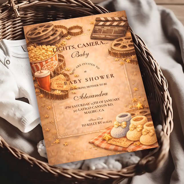 Cozy Movie Night Baby Shower Inbjudningar (Skapare uppladdad)