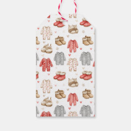 Cozy Pajamas Boho Babyshower Pattern Presentetikett