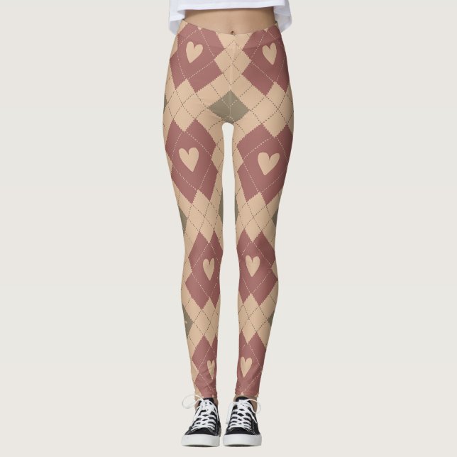 Cozy Patchwork Hearts Leggings (Framsida)