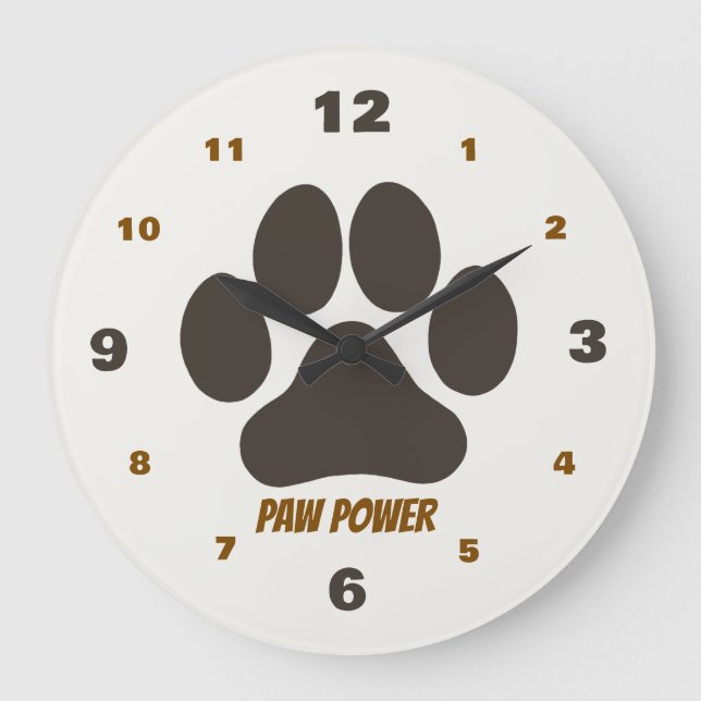 Cozy Paws Kollektion Beige Stor Klocka (Framsida)