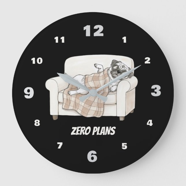 Cozy Paws Kollektion Svart Stor Klocka (Framsida)