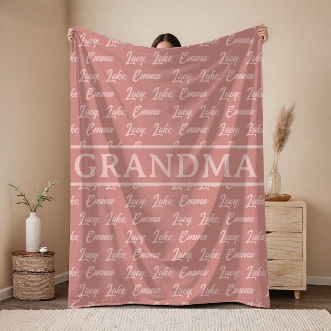Cozy Personalized Blanket Gift for Mama or Grandma Fleecefilt (personalized blanket gift for mama or grandma, custom christmas blanket for mama or grandma)