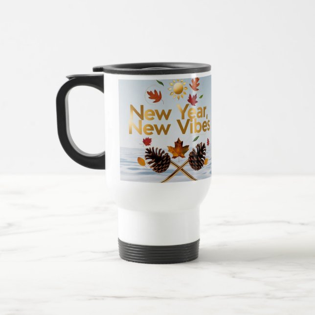 Cozy Pine Cone Leaves "New Year, New Vibes" Resemugg (Vänster)
