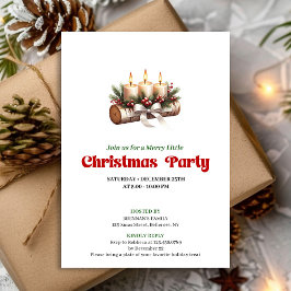 Cozy Pine Wreath Christmas Candles Invitation Inbjudningar