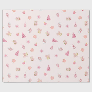 Cozy Pink Christmas Pattern Presentpapper