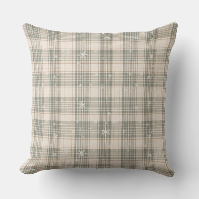 Cozy Plaid & Snowflake Winter Home Décor Kudde (Framsida)