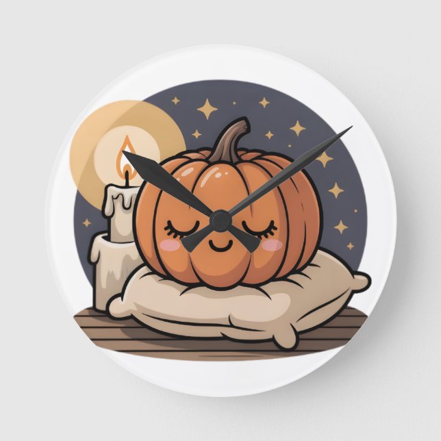 Cozy Pumpkin Dream Watch Rund Klocka (Framsida)