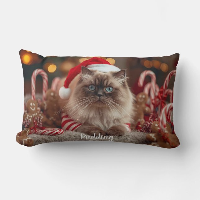 Cozy Ragdoll Cat Christmas Personalized Lumbarkudde (Framsida)