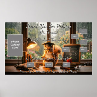 Cozy Rainy Day Squirrel Teacher Appreciation Poster