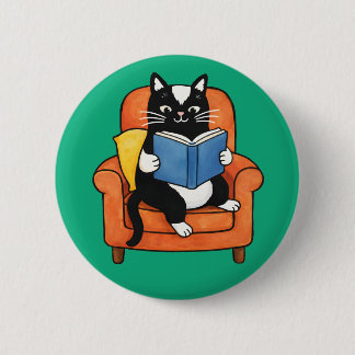 Cozy Reading Cat in Armchair Book lover Knapp