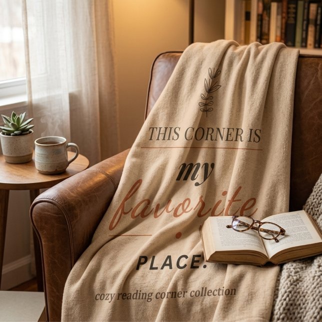 Cozy Reading Corner Throw Blanket  Fleecefilt (Skapare uppladdad)