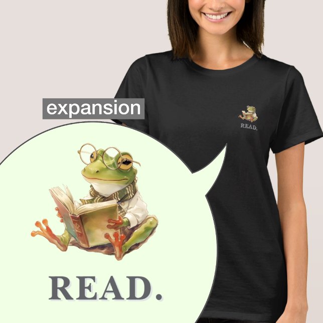 Cozy Reading Frog Bookworm Soft Graphic T Shirt (Skapare uppladdad)