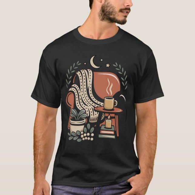 Cozy Reading Nook Coffee Lover Shirt  T (Framsida)