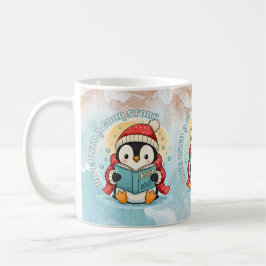 Cozy Reading Penguin Winter Coffee Tea Mug Kaffemugg