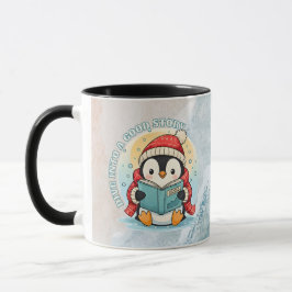 Cozy Reading Penguin Winter Coffee Tea Mug Mugg