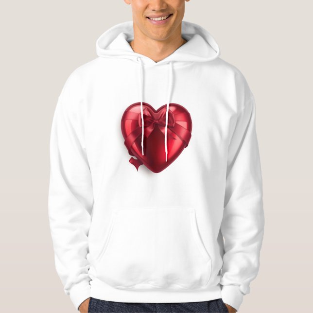 Cozy Red Love Valentine Romantic Aesthetic Couple  Hoodie (Framsida)