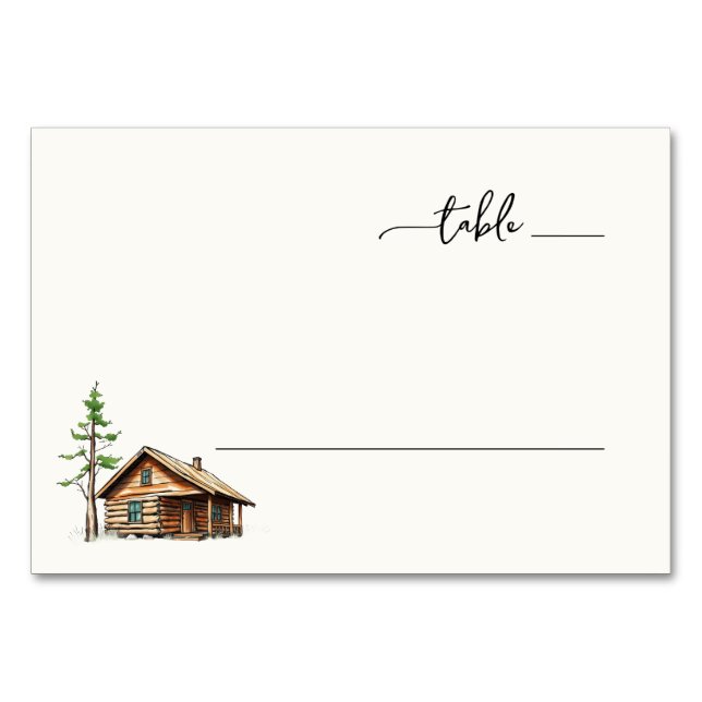 Cozy Rustic Wooden Cabin Illustration Bordsnummer (Framsidan)