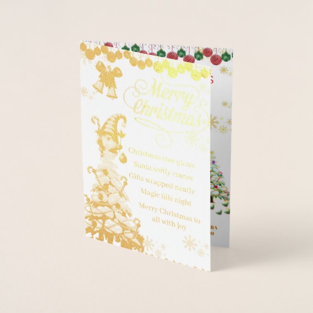 Cozy Santa Christmas Foil Card Folierat Kort (Framsida)