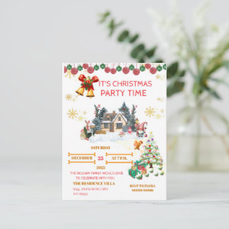 Cozy Santa Christmas Post Card Helg Vykort