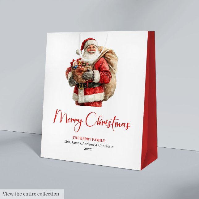 Cozy Santa Claus Minimalist Script Font Gift Bag (Cozy Santa Claus Minimalist Script Font Gift Bag)