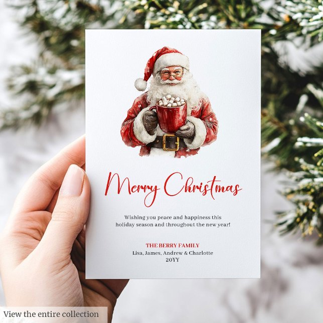 Cozy Santa Claus Minimalist Script Font Holiday   Julkort (Cozy Santa Claus Minimalist Script Font Holiday Card)