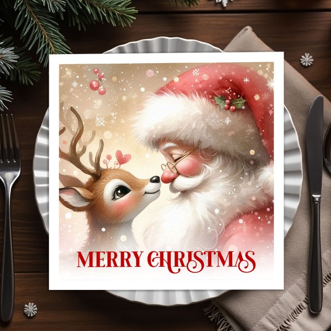Cozy Santa Claus Rudolph Holiday Napkins Dinner  Pappersservett (Cozy Santa Claus Rudolph Holiday Napkins Dinner Tableware

)