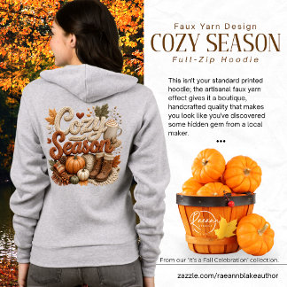 Cozy Season Faux Yarn Bella+Canvas Full-Zip Hoodie T Shirt