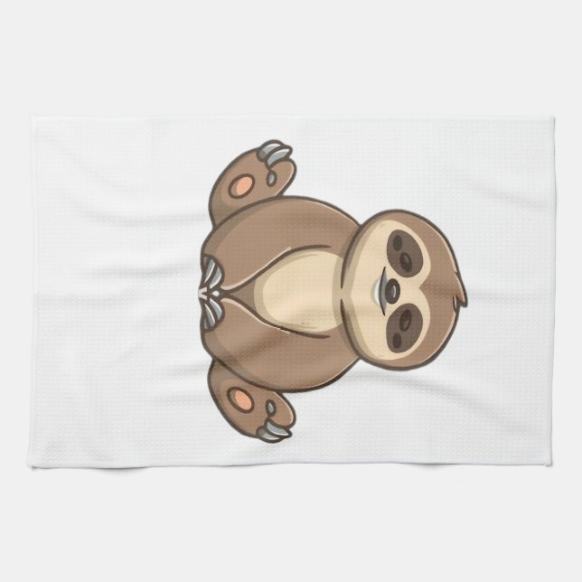 Cozy Sloth Klassisk T-Shirt Kökshandduk (Horisontell)