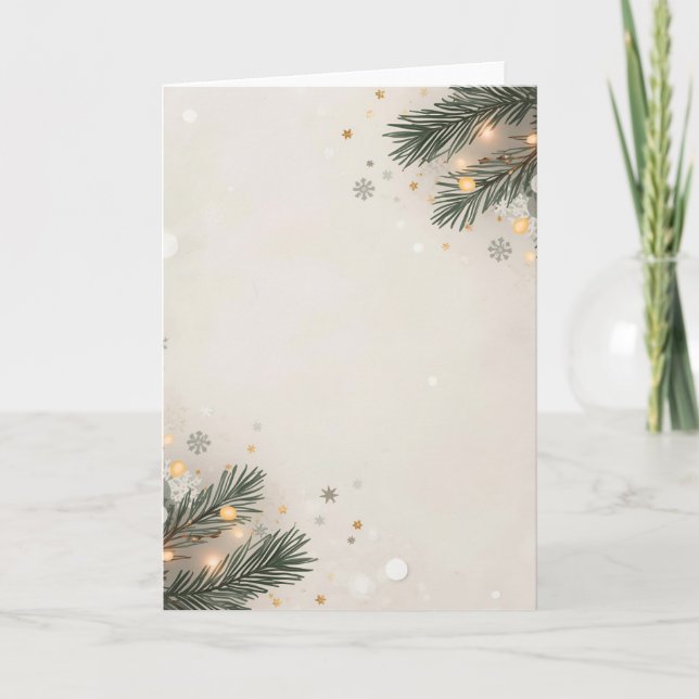 Cozy Snowflake & Pine Holiday Design Kort (Framsida)