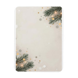 Cozy Snowflake & Pine Holiday Design Magnet