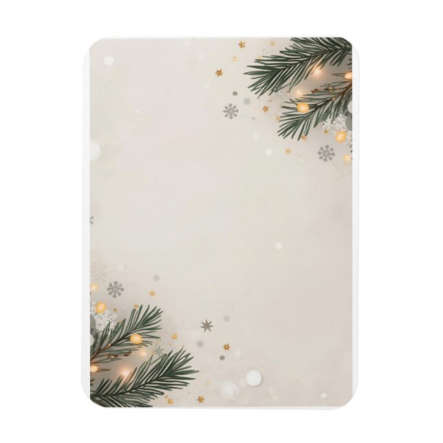 Cozy Snowflake & Pine Holiday Design Magnet (Vertikal)