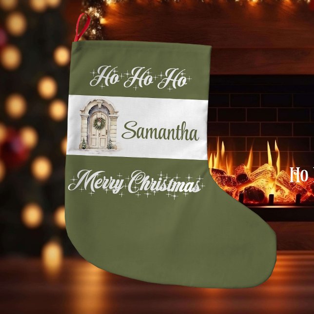 Cozy soft pastel Nordic personalized christmas  Stor Julstrumpa (Cozy soft pastel Nordic personalized christmas stocking

)