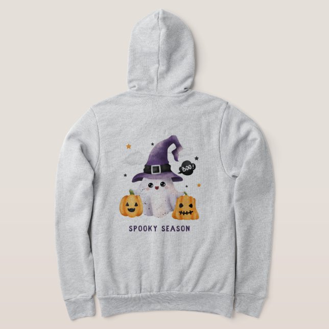 Cozy Spooky Season Ghost Hoodie for Women  T Shirt (Laydown Baksida)