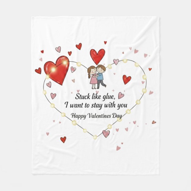 cozy togetherness personalized heart illustration fleecefilt (Framsidan)