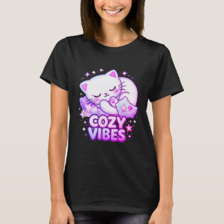 Cozy Vibe Cat Sticker | Cute Sleeping Cat  T Shirt