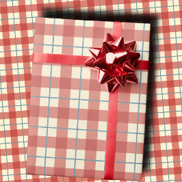 Cozy Vintage Plaid Dusty Rose and Cream Holiday  Presentpapper