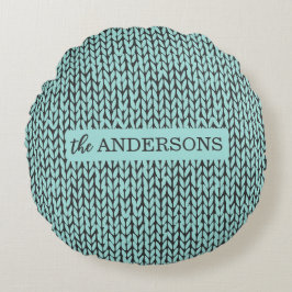 Cozy Warm Knit Pattern Winter Throw Pillow Rund Kudde