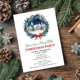Cozy Watercolor Holiday Scene Christmas Invitation Inbjudningar
