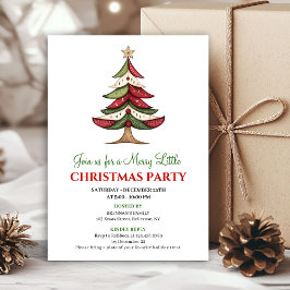 Cozy whimsical Christmas tree winter event invite Inbjudningar