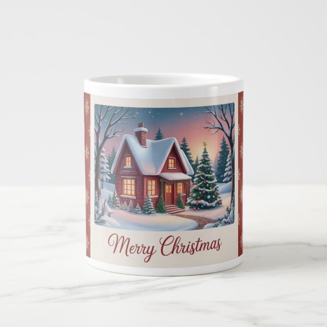 Cozy Winter Cabin Jumbo Mugg (Framsidan)