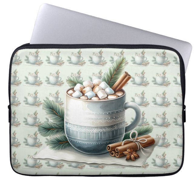 Cozy Winter Cocoa Marshmallow Scene Laptop Fodral (Framsidan)