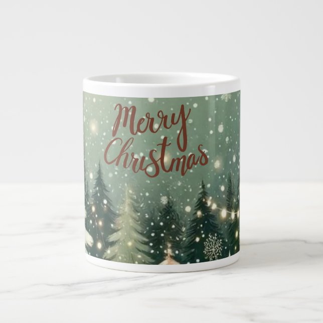 Cozy Winter Forest "Merry Christmas" Mug Jumbo Mugg (Framsidan)